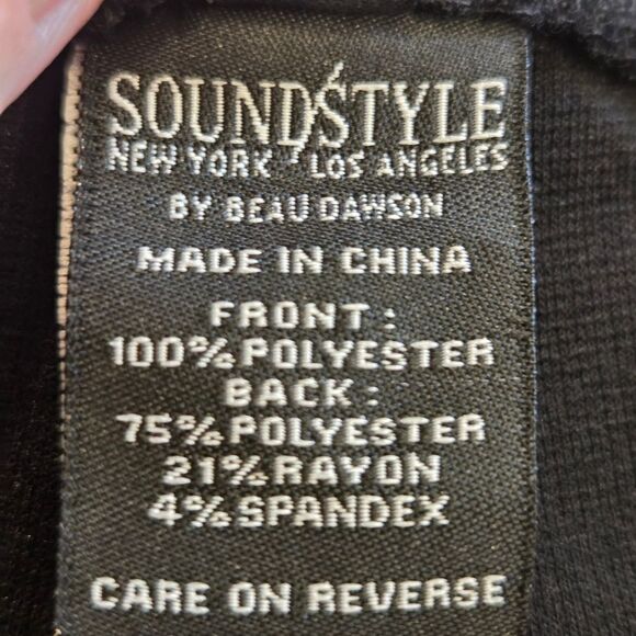 NWT Soundstyle Faux Leather Front Knit Back Women's Black Legging Pants M - Picture 9 of 9